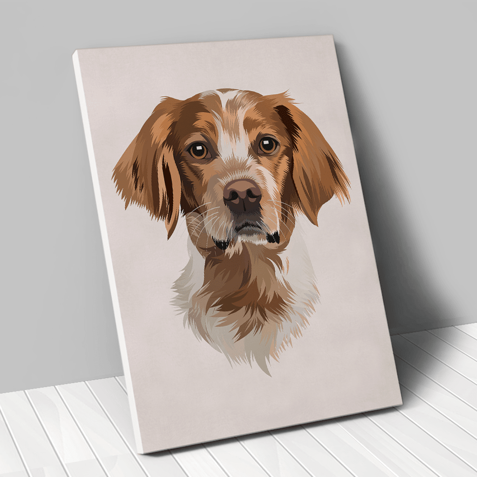 Portrait dessin personnalisé animal cartoon couleur beige - Animojo.fr