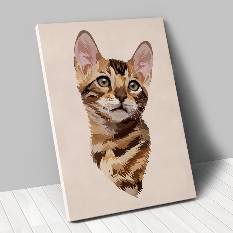 Portrait dessin personnalisé animal cartoon couleur beige - Animojo.fr
