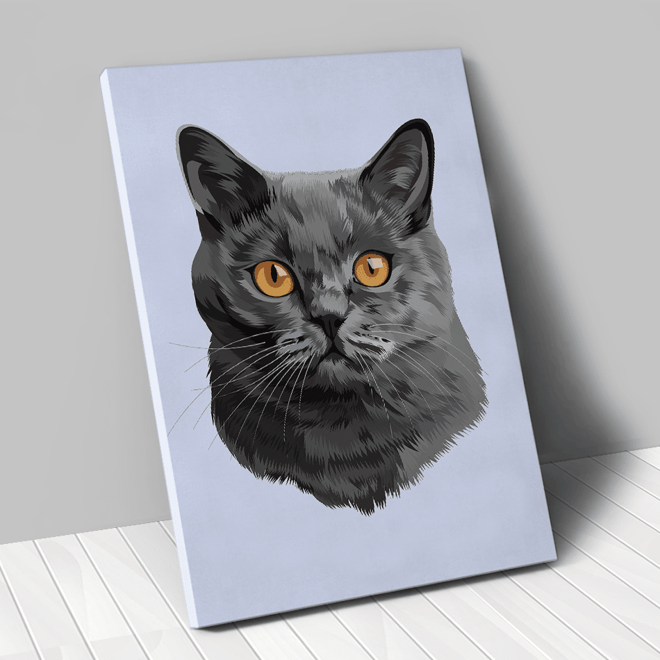 Portrait dessin personnalisé animal cartoon couleur bleu - Animojo.fr