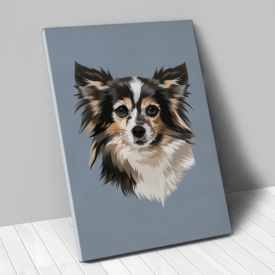 Portrait personnalisé animal dessin cartoon couleur gris - Animojo.fr