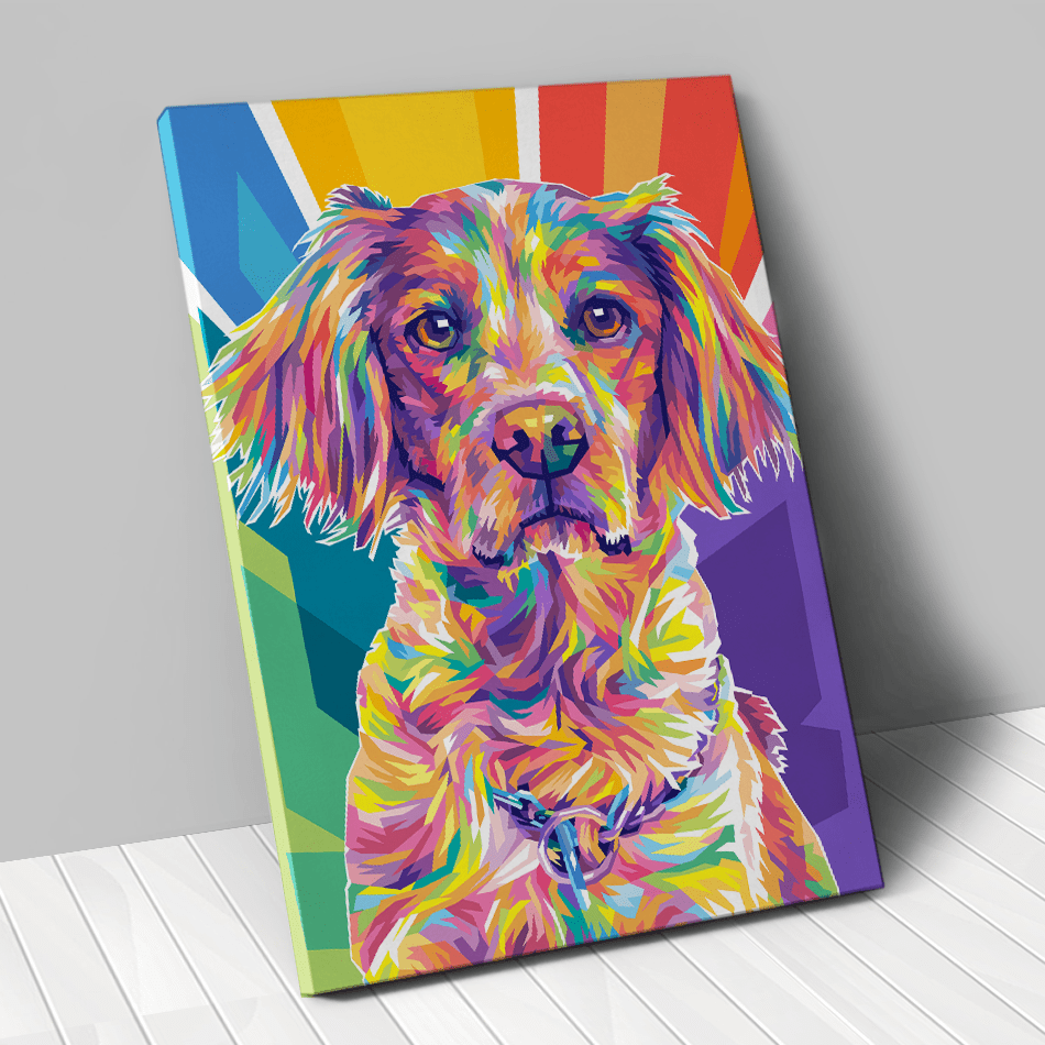 portrait personnalisé animal de compagnie chien pop art couleur - Animojo.fr