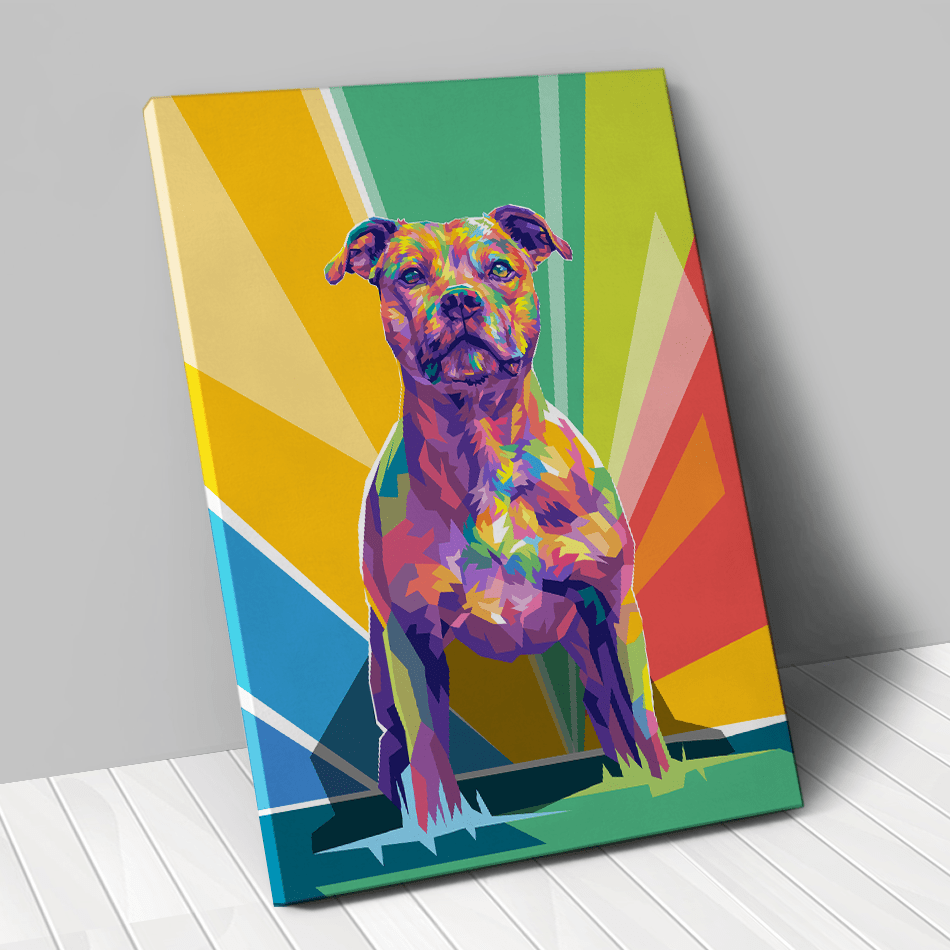 portrait personnalisé animal de compagnie chien pop art couleur - Animojo.fr