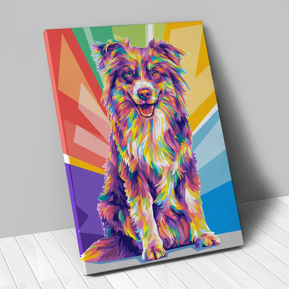 portrait personnalisé animal de compagnie chien pop art couleur - Animojo.fr