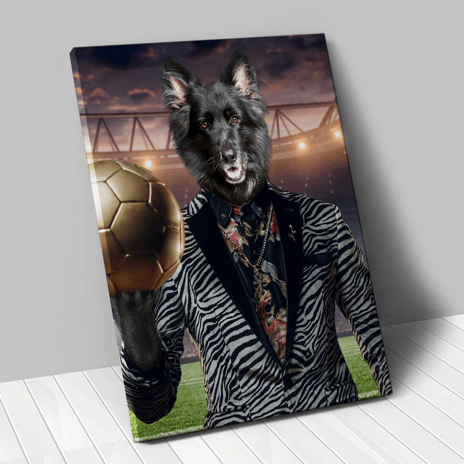 Tableau personnalisé animal de compagnie – Footballeur Ballon d’or