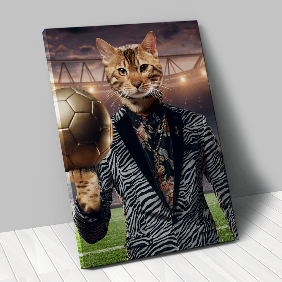 Tableau personnalisé animal de compagnie – Footballeur Ballon d’or