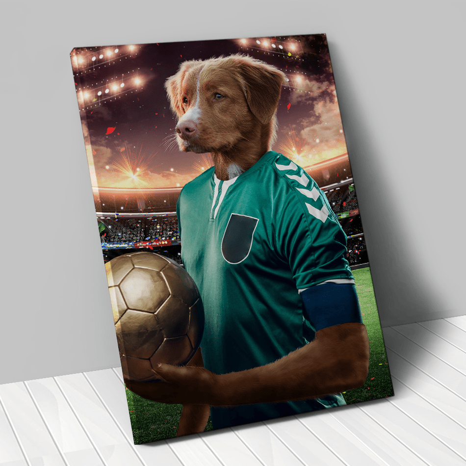 Tableau personnalisé animal de compagnie – Footballeur Vert