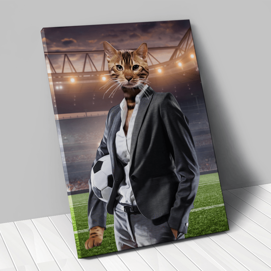 Tableau personnalisé animal de compagnie – Footballeuse costume