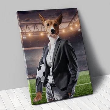Tableau personnalisé animal de compagnie – Footballeuse costume