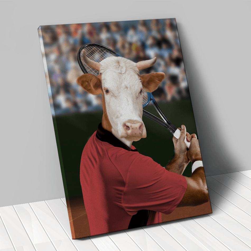 Tableau personnalisé animal de compagnie – Joueur de tennis