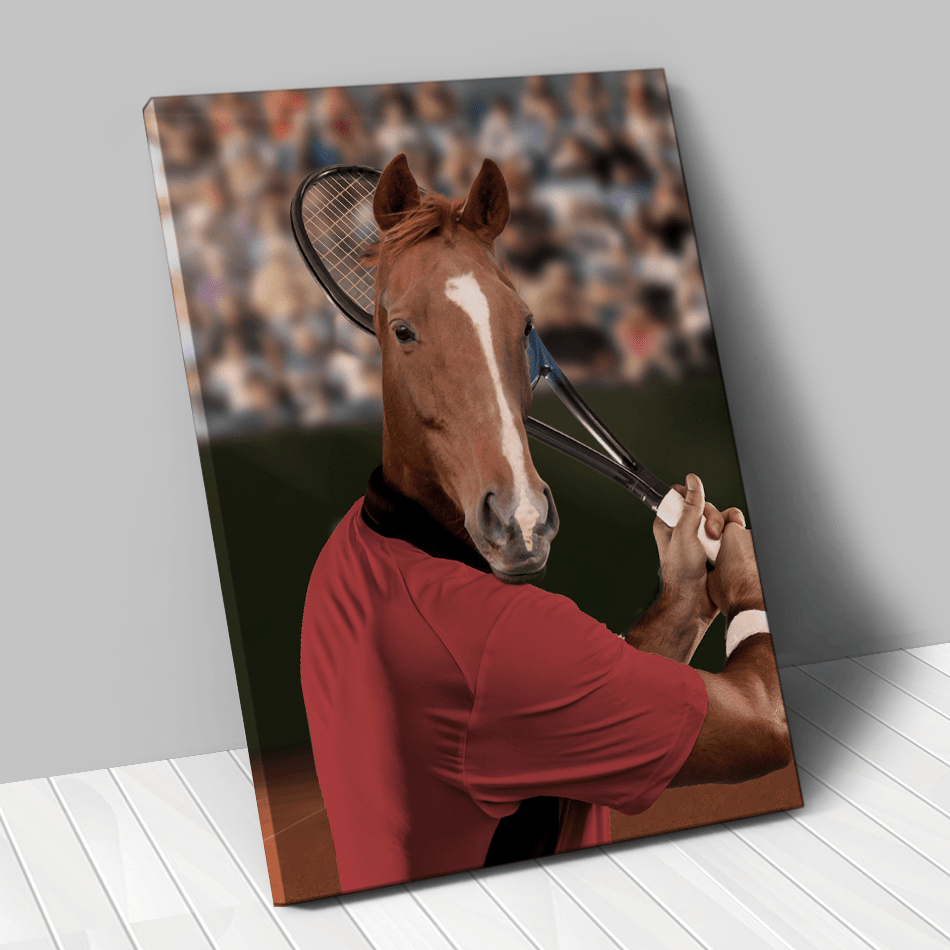 Tableau personnalisé animal de compagnie – Joueur de tennis