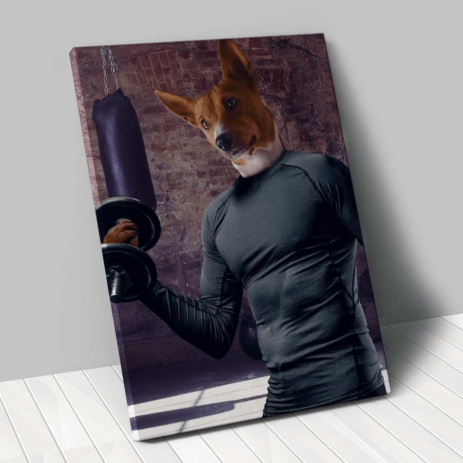 Tableau personnalisé animal de compagnie – pratiquant de musculation