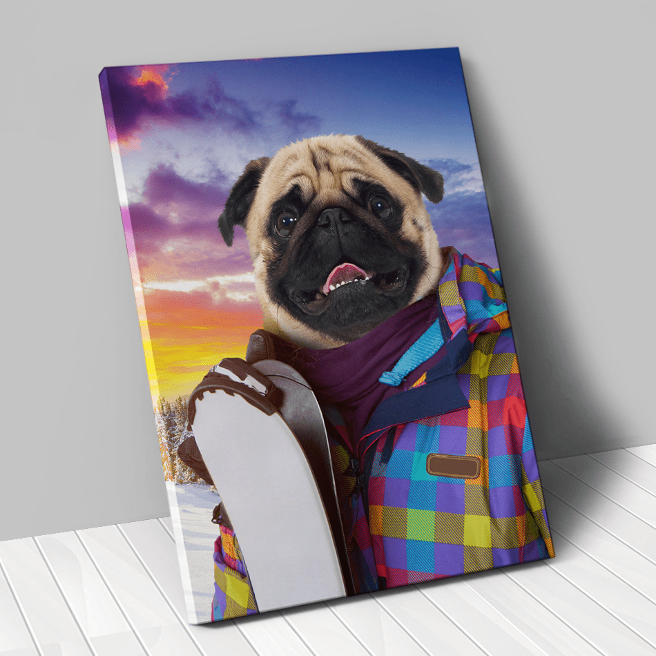 Tableau personnalisé animal de compagnie – Skieur