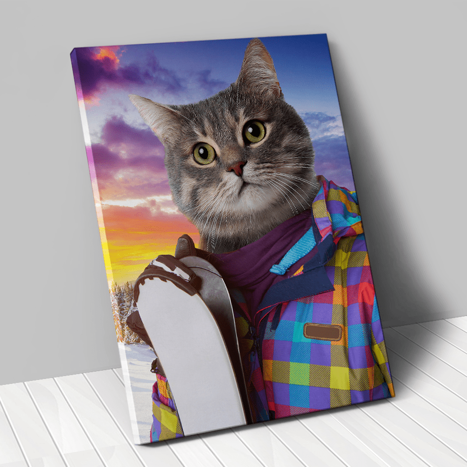 Tableau personnalisé animal de compagnie – Skieur