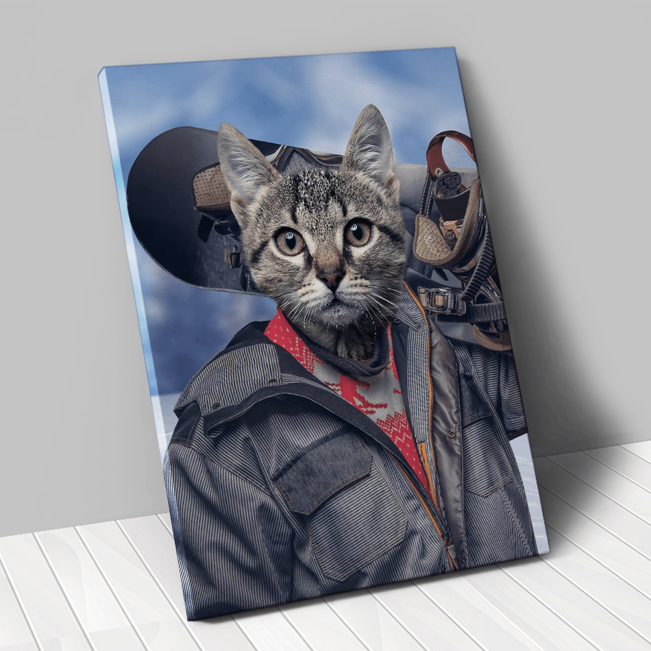 Tableau personnalisé animal de compagnie – Snowboardeur