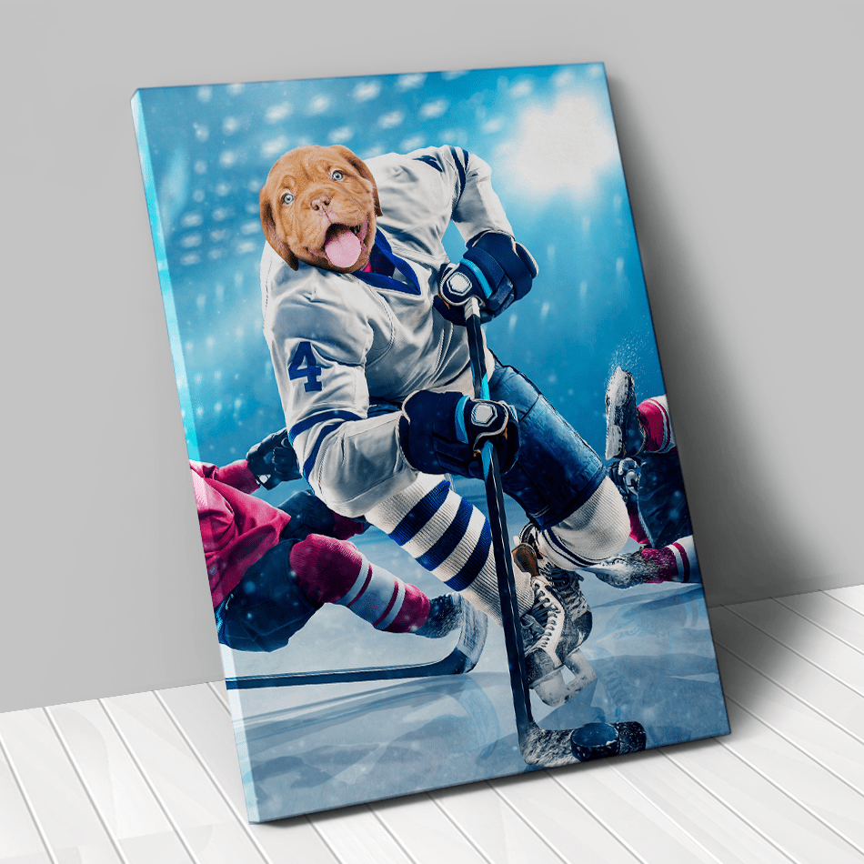 Tableau personnalisé animal de compagnie – Hockeyeur