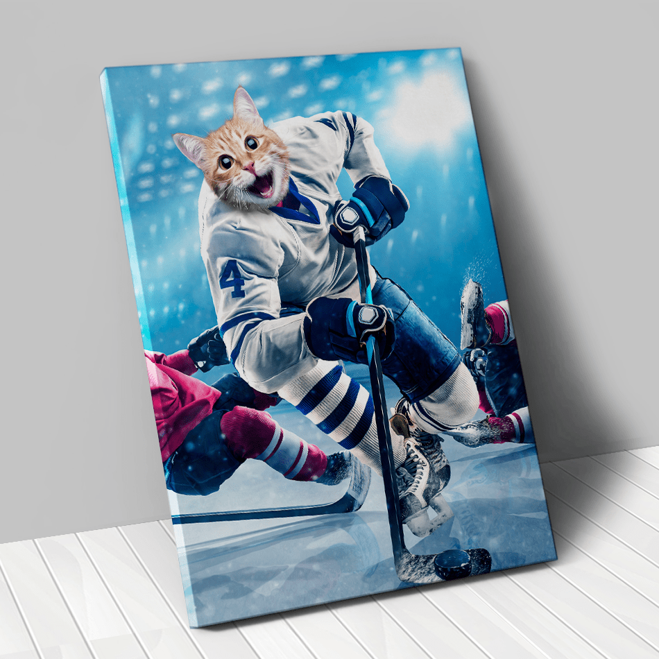Tableau personnalisé animal de compagnie – Hockeyeur