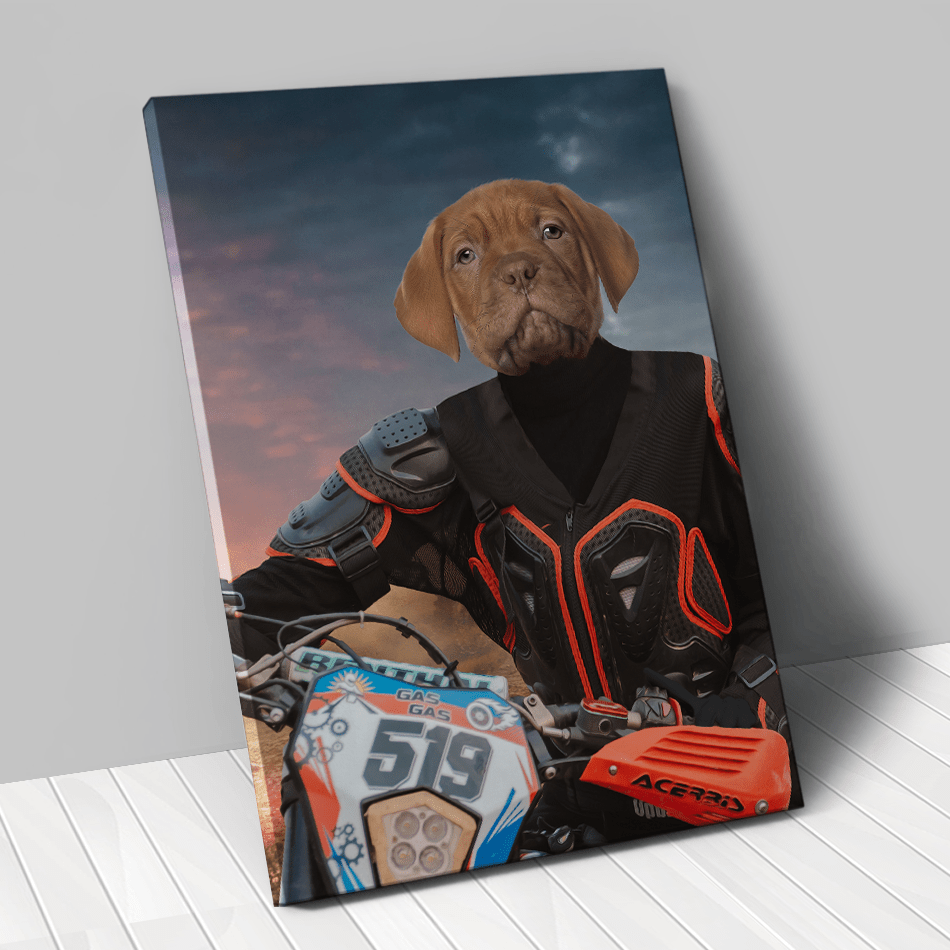 Tableau personnalisé animal de compagnie – Pilote de moto-cross
