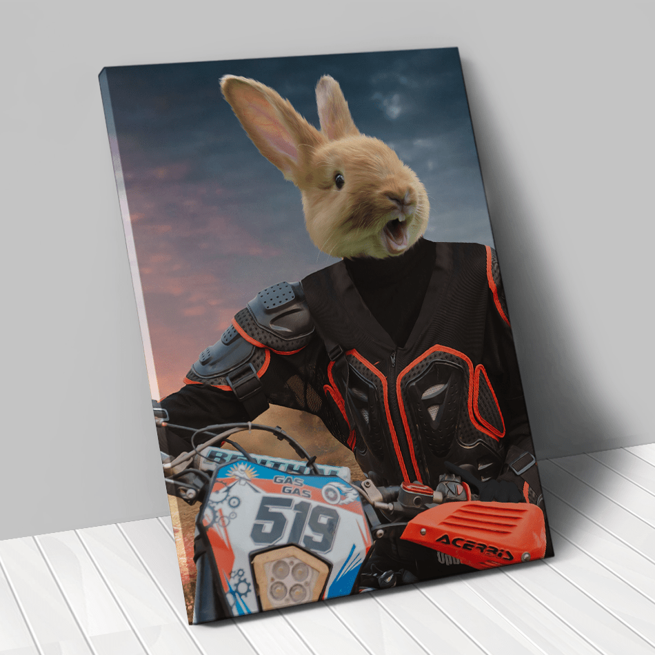 Tableau personnalisé animal de compagnie – Pilote de moto-cross